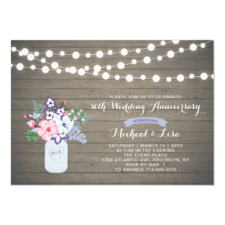 Rustic Wood 30th Wedding Anniversary Invitation