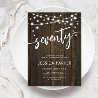 Rustic Wood 70th Birthday Party