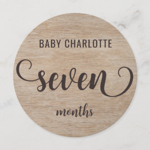 Rustic Wood 7-8 Months Baby Milestone Sign