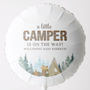 Rustic Wood A Little Camper Baby Shower Balloon