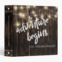 Rustic Wood Adventure Begins Keepsake Photo Album 3 Ring Binder
