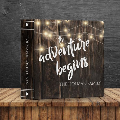 Rustic Wood Adventure Begins Keepsake Photo Album 3 Ring Binder