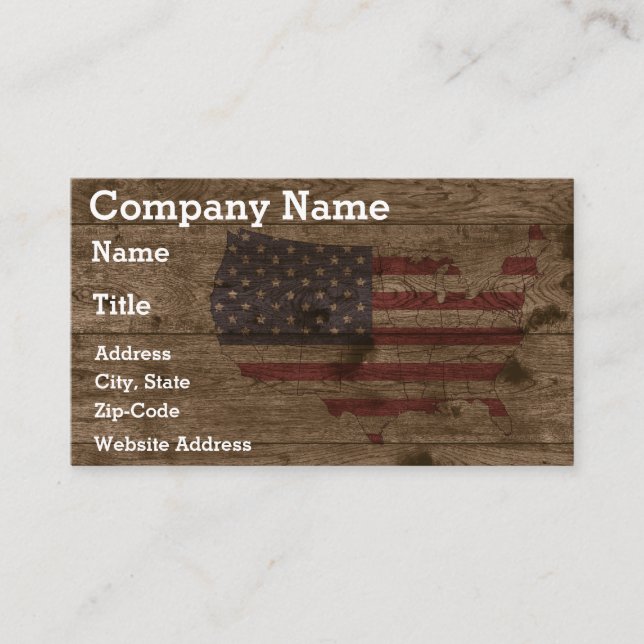 Rustic Wood All Over United States Business Card (Front)
