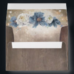Rustic Wood and Dusty Blue Flowers Rustic Country Envelope<br><div class="desc">Dusty blue flowers rustic wood wedding envelopes</div>