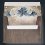 Rustic Wood and Dusty Blue Flowers Rustic Country Envelope<br><div class="desc">Dusty blue flowers rustic wood wedding envelopes</div>