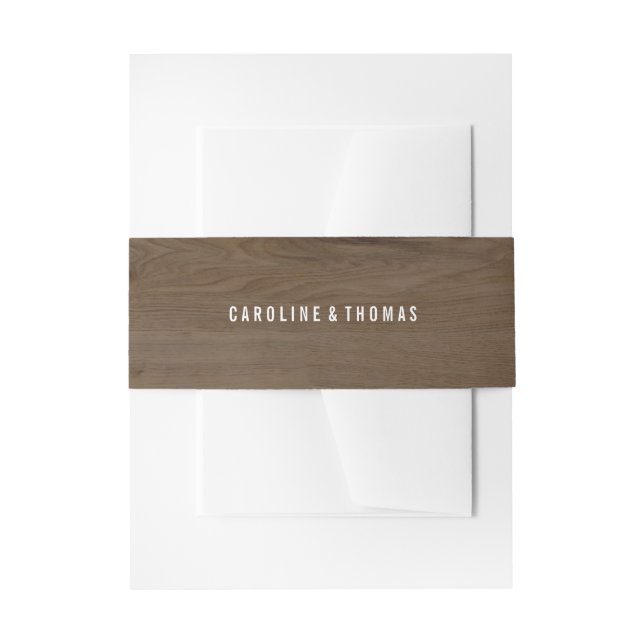 Rustic Wood and Lace Belly Band Design (Front Example)