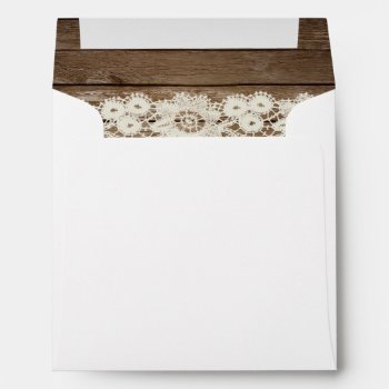 Rustic Wood And Lace Envelope by DesignsActual at Zazzle