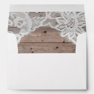 Rustic Wood and Lace Return Address Envelope