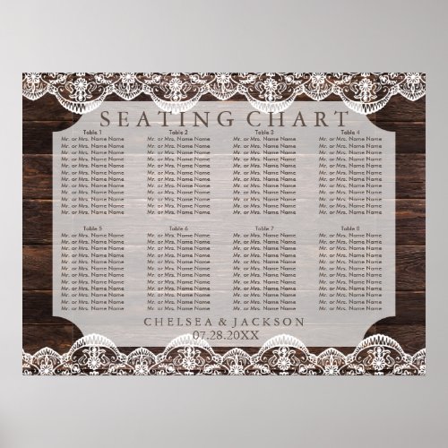 Rustic Wood and Lace _ Seating Chart