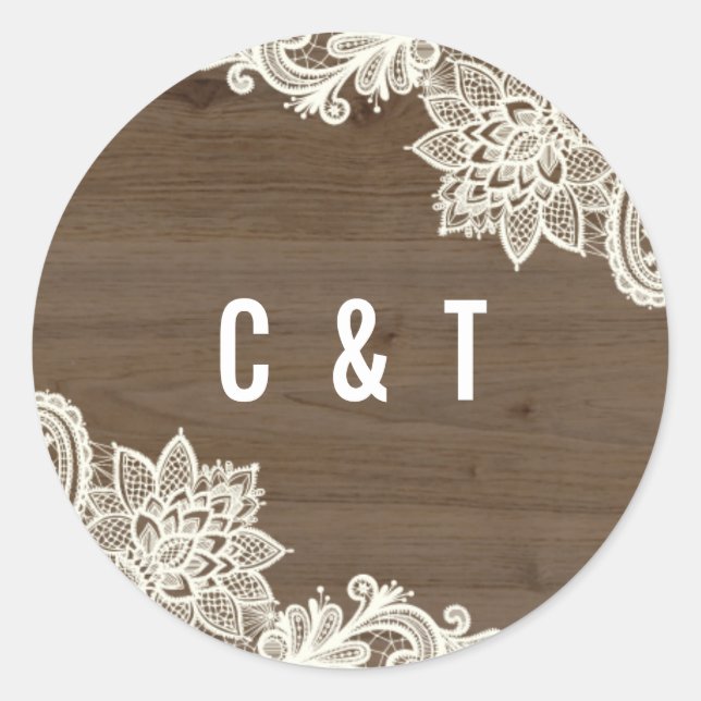 Rustic Wood and Lace Stickers (Front)