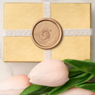 Rustic Wood and Lace Wedding Wax Seal Sticker