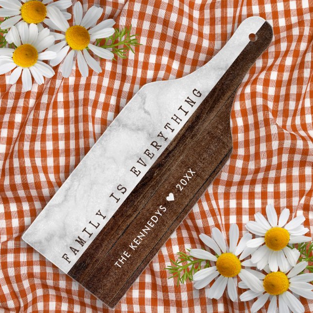 Rustic Wood and Marble Family Quote Custom Name Cutting Board (Rustic Wood and Marble Family Quote Custom Name Cutting Board
)