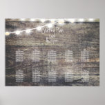 Rustic Wood And String Light Table Seating Chart2 Poster at Zazzle