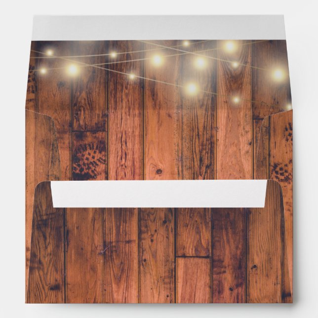 Rustic Wood and String Lights Envelope (Back (Bottom))