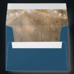 Rustic Wood and String Lights Navy Envelope<br><div class="desc">Rustic country wood and string of lights navy color envelopes</div>