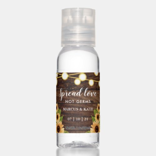 Rustic Wood and Sunflower Hand Sanitizer