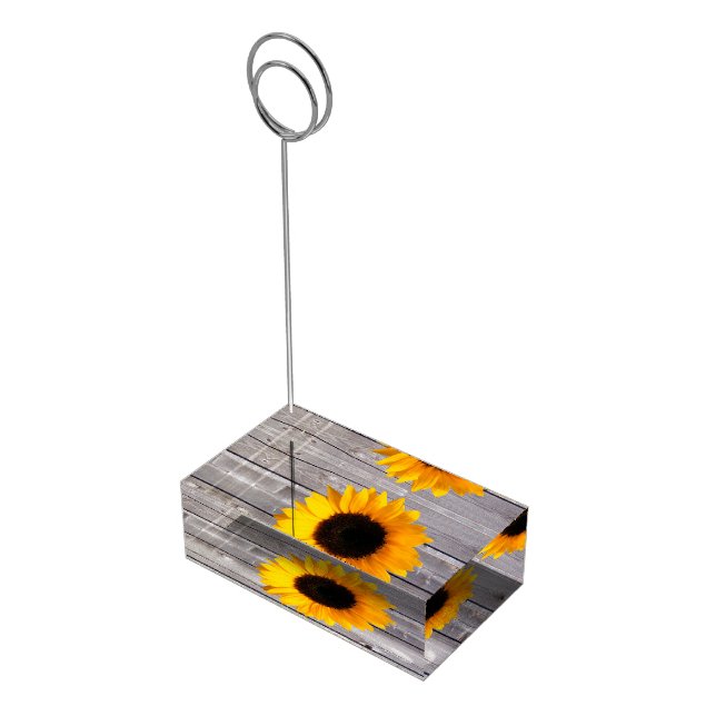 Rustic Wood and Sunflower Table Card Holder (Corner)