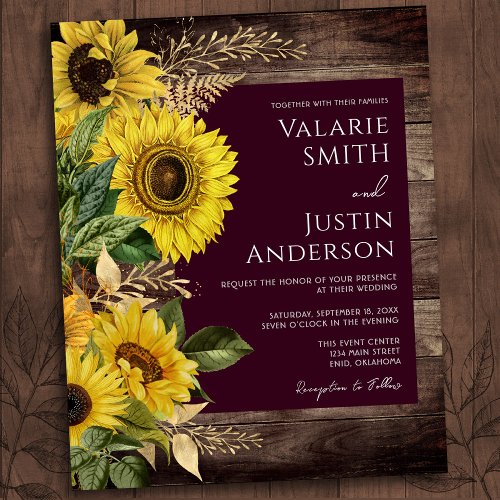 Rustic Wood and Sunflowers Budget Wedding