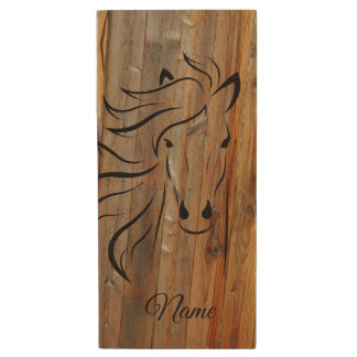 Rustic Wood and the Wild Horse Flash Drive