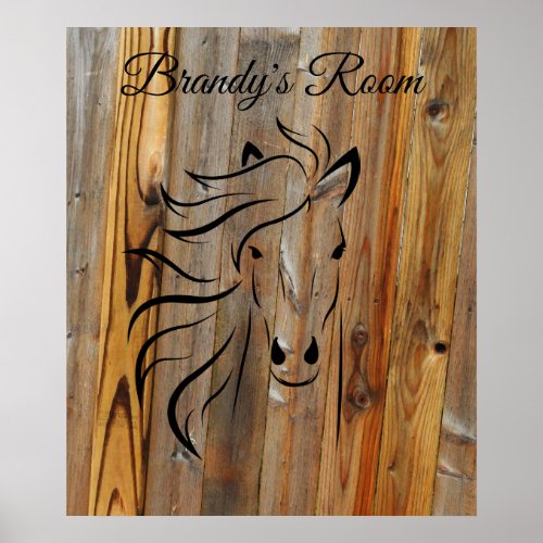 Rustic Wood and the Wild Horse Poster