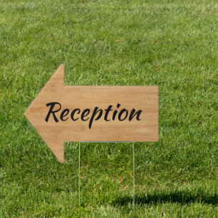 Rustic Wood Arrow Wedding Reception Sign