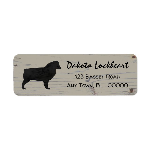 Rustic Wood Australian Shepherd Watercolor Label (Front)