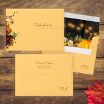 Rustic wood autumn fall floral return address envelope<br><div class="desc">Rustic country elegant autumn fall botanical bouquet monogrammed wedding yellow gold envelope with dark brown barn wood with string lights liner.                Matching invitation and stationery available in the collection.</div>