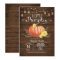 Rustic Wood Baby Shower Little Pumpkin Invitation
