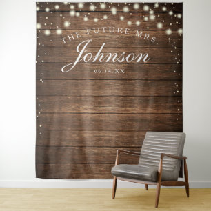 Rustic Wood Backdrop - Future Mrs Photo Backdrop