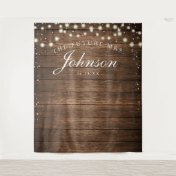 Rustic Wood Backdrop - Future Mrs Photo Backdrop | Zazzle