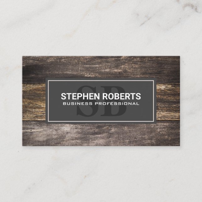 Rustic Wood  Background Appointment Card (Front)