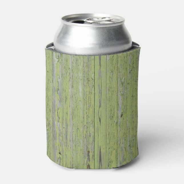 Rustic Wood Background Can Cooler (Can Front)