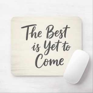 Rustic Wood Background Inspirational Typography Mouse Pad