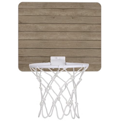 Rustic Wood Background Mini Basketball Hoop