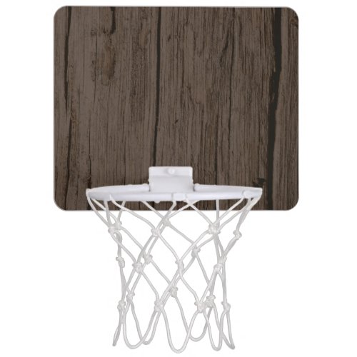 Rustic Wood Background Mini Basketball Hoop