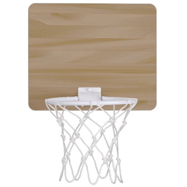 Rustic Wood Background Mini Basketball Hoop (Front)