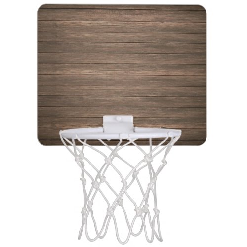 Rustic Wood Background Mini Basketball Hoop