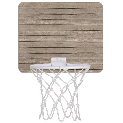 Rustic Wood Background Mini Basketball Hoop