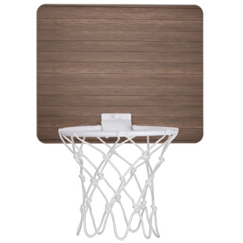 Rustic Wood Background Mini Basketball Hoop