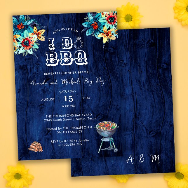 Rustic Wood Backyard I Do BBQ Rehearsal Dinner Invitation (Creator Uploaded)
