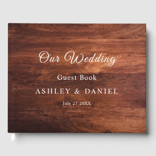 Rustic Wood Barn Grain Wedding Guest Book