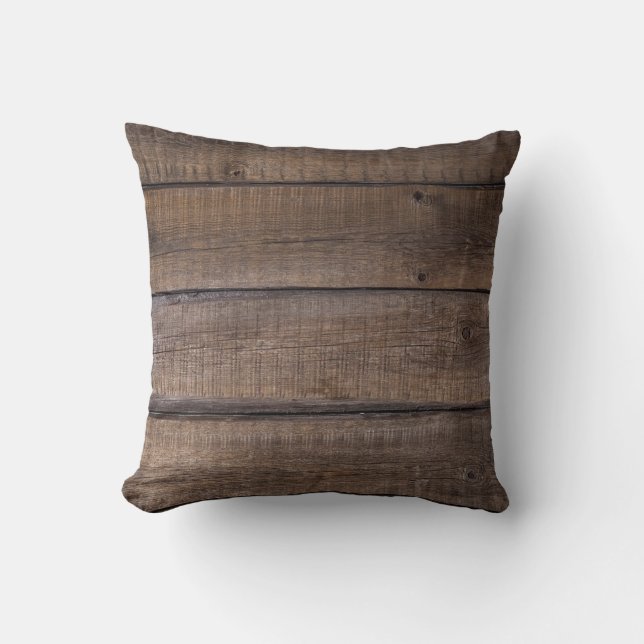 Rustic Wood Barn Modern Farmhouse Throw Pillow (Front)