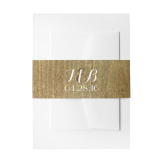 Rustic Wood Barn Wedding Belly Bands Invitation Belly Band