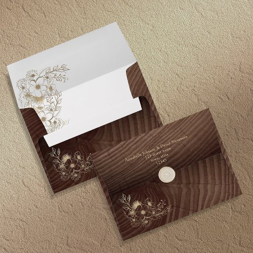 Rustic Wood Barn Wedding Envelope