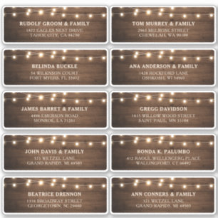 Rustic Wood Barn Wedding Guest Name Address Label