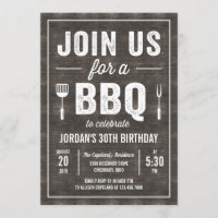 Rustic Wood BBQ Party Invitation RWC