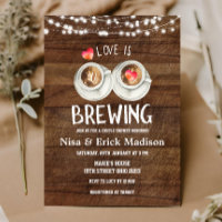 Rustic Wood Beer Bridal Shower Love is Brewing Inv