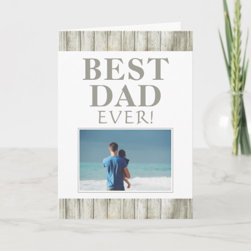 Rustic Wood Best Dad Fathers Day Photo Card