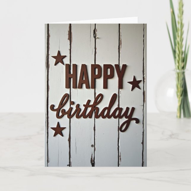 Rustic Wood Birthday Card (Front)