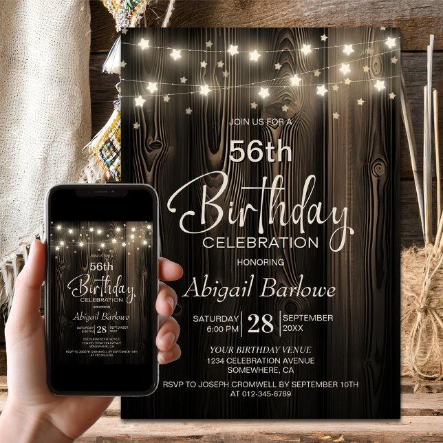 Rustic Wood Birthday Party Invitation (Creator Uploaded)